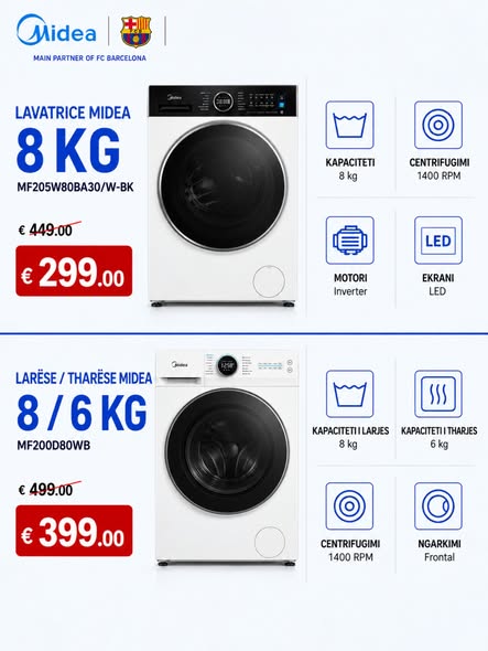 Lavatriçe Midea 8 kg